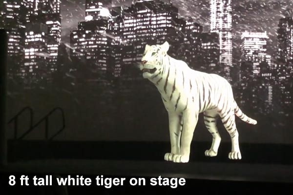 Large Hologram Tiger on Stage