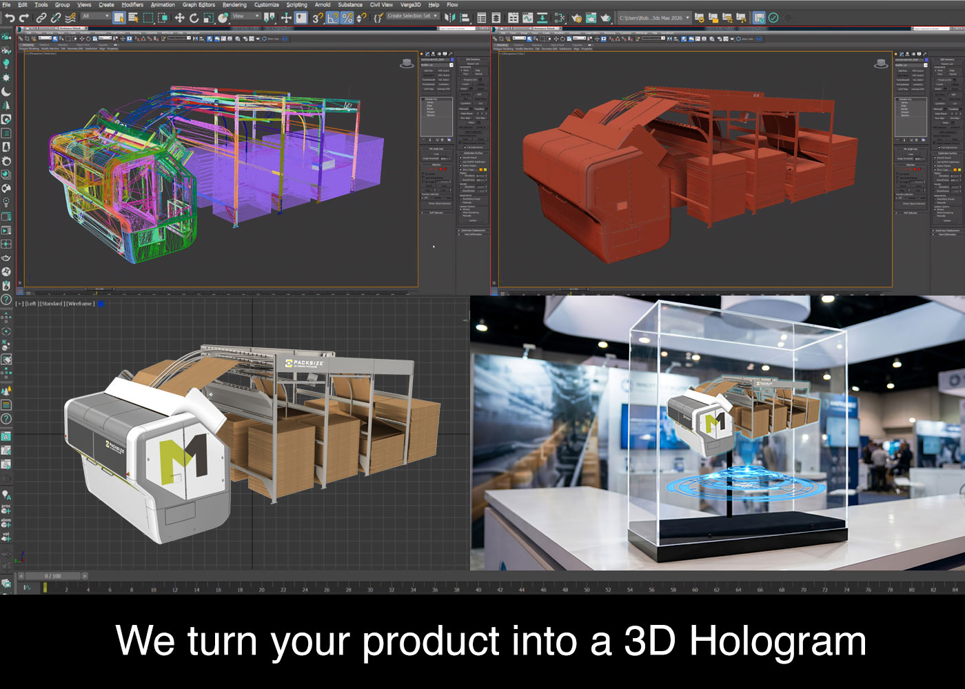  Hologram creation for LED Hologram Fans